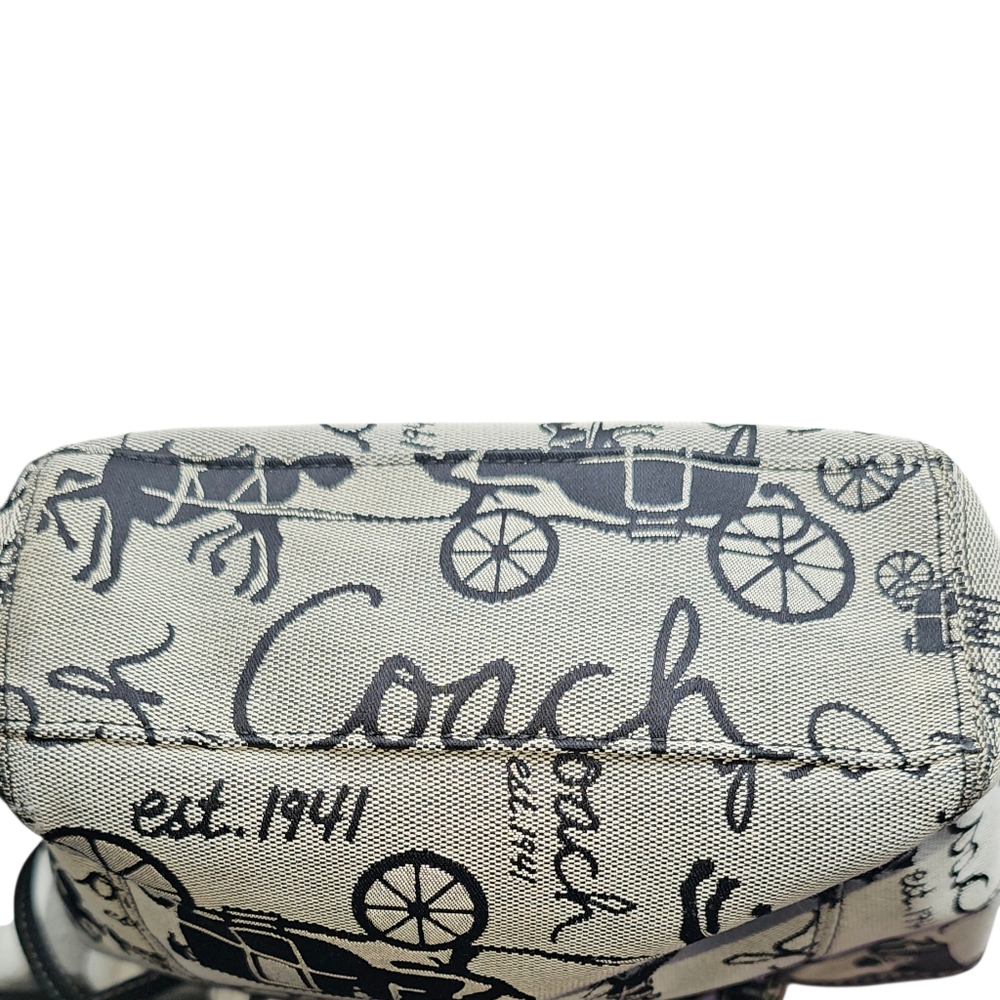 COACH Leah Horse & Carriage Print Turnlock Satchel Convertible Crossbody Bag - Picture 12 of 12
